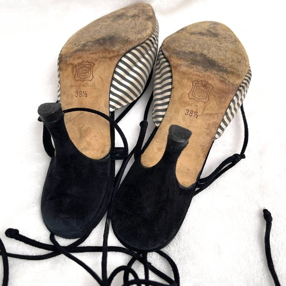 Auc Mannolo Blacknik Lace up heels IT 38,5 - Picture 8 of 14